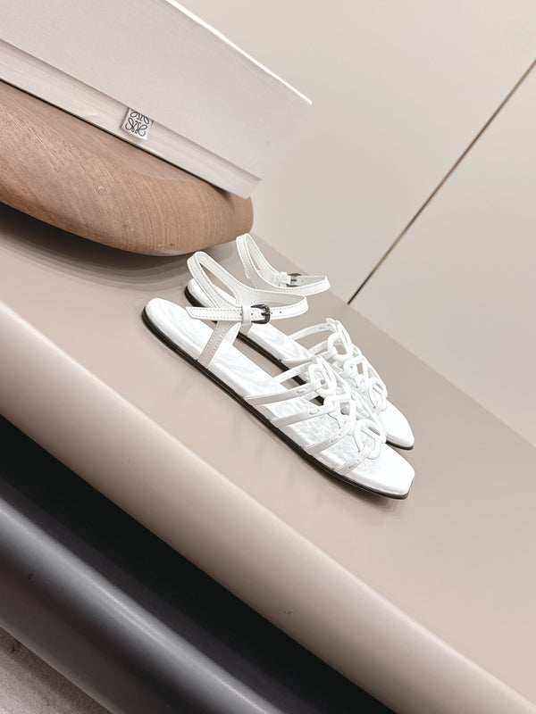 Loewe 26 Sandal White in Sheepskin 738805