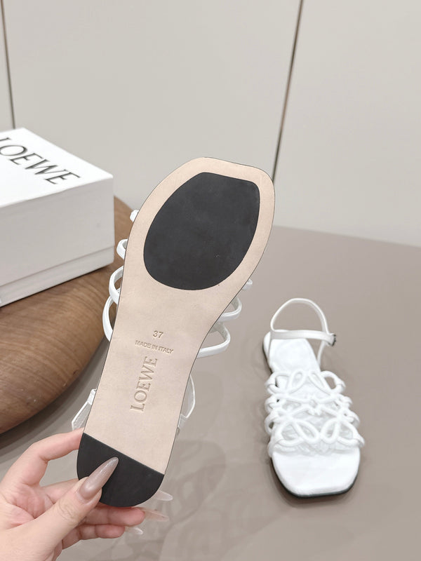 Loewe 26 Sandal White in Sheepskin 738805