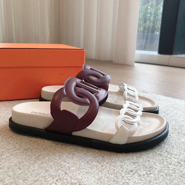 HM  Extra Sandal Burgundy White in Cowhide 743963