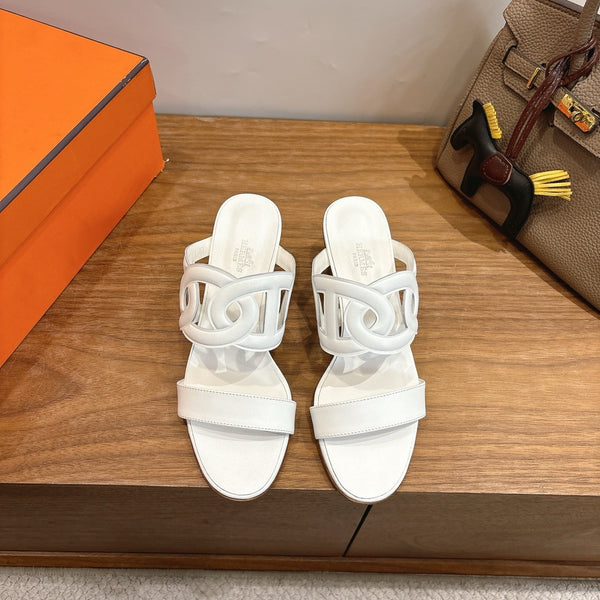 HM  Sandal 60 White in Calfskin 743964