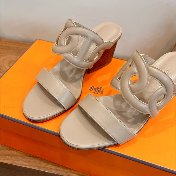 HM  Sandal 60 Beige in Calfskin 743968