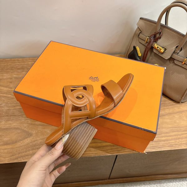 HM  Sandal 60 Brown in Calfskin 743969