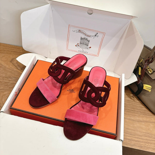 HM  Sandal 60 Burgundy Pink in Suede 743972