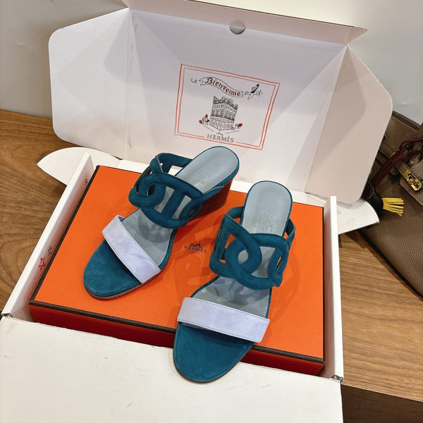 HM  Sandal 60 Deep teal in Suede 743974