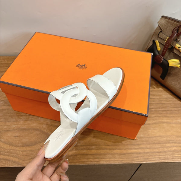 HM  Sandal White in Calfskin 743975