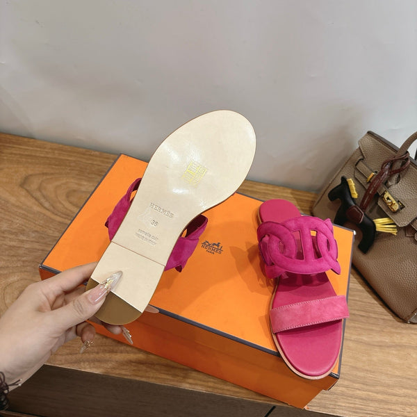 HM  Sandal Pink in Suede 743982