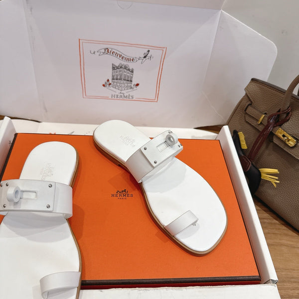 HM  July Sandal White in Cowhide 744061