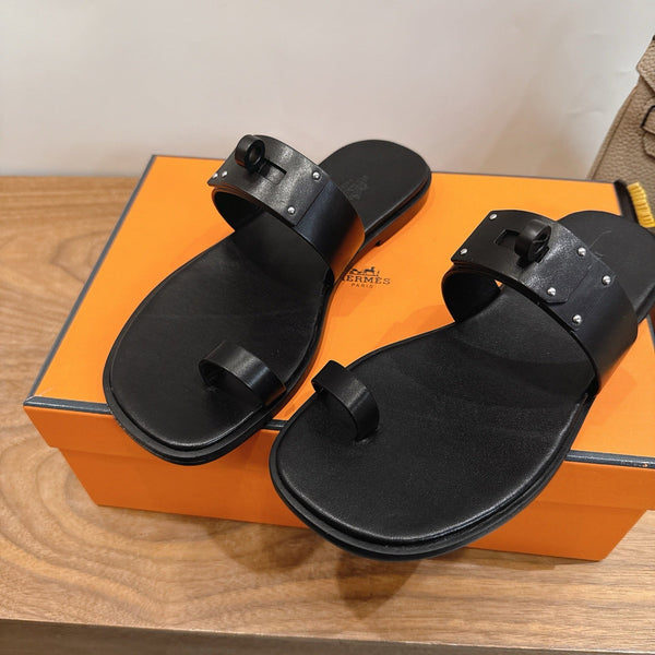 HM  July Sandal Black in Cowhide 744062