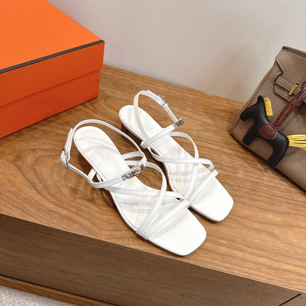 HM  June Sandal White in Cowhide 744047