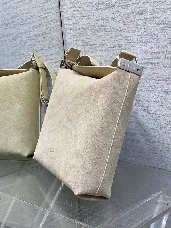 CD Diorly Bag 31.5cm Oatmeal in Nubuck Leather 286590