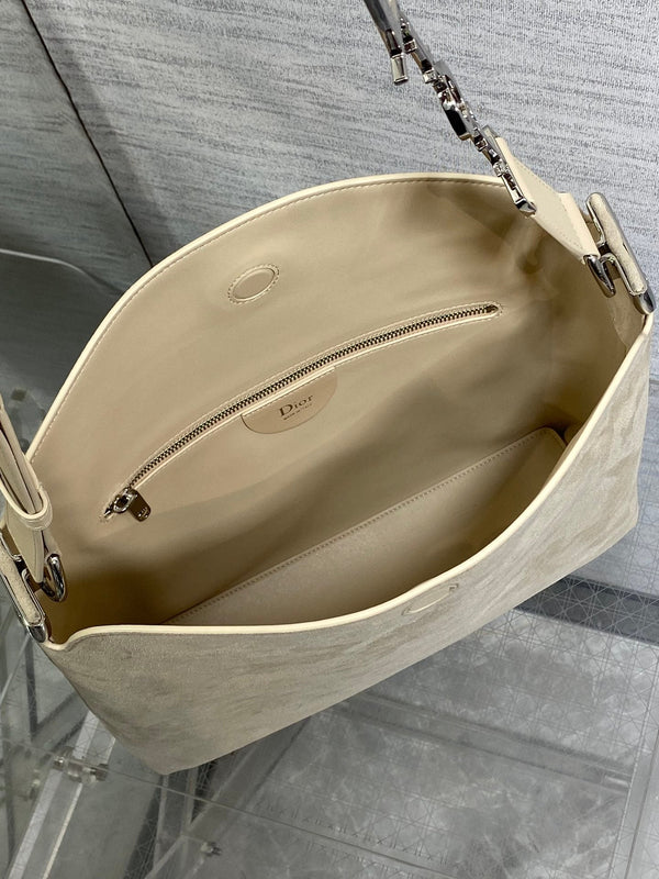 CD Diorly Bag 31.5cm Oatmeal in Nubuck Leather 286590