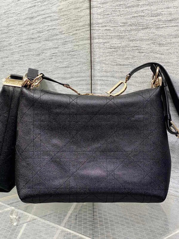 CD Diorly Bag 31.5cm Black in Cowhide 286592