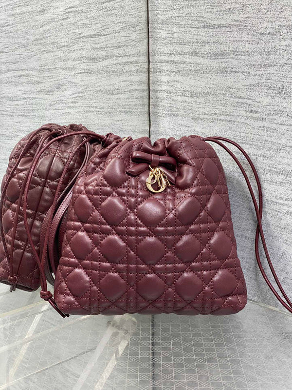 CD Dior Adiorable Bag 22cm Burgundy in Quilted Leather 286633
