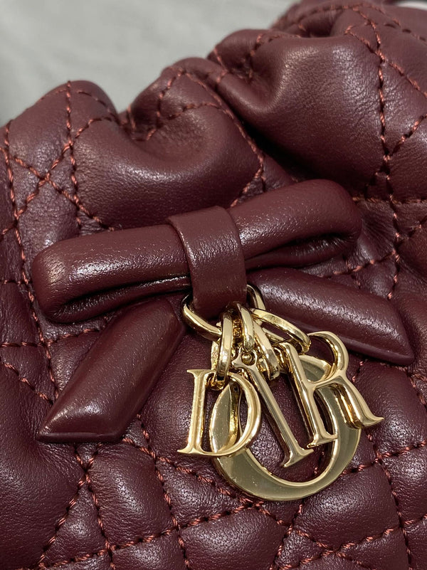 CD Dior Adiorable Bag 22cm Burgundy in Quilted Leather 286633