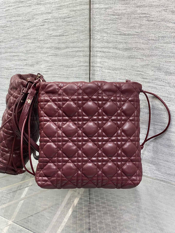 CD Dior Adiorable Bag 22cm Burgundy in Quilted Leather 286633