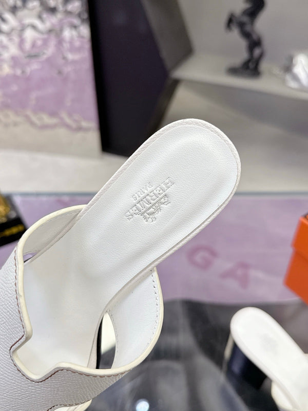 HM Sandal 90mm White in Cowhide 757932