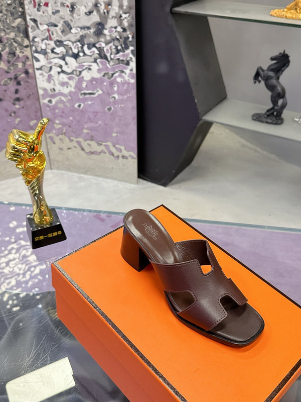 HM Sandal 90mm Dark Brown in Cowhide 757940