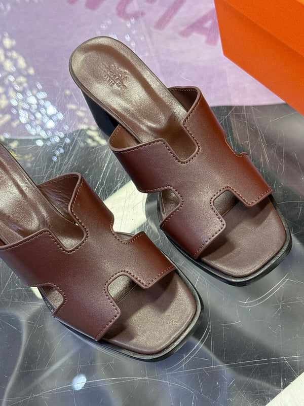 HM Sandal 90mm Dark Brown in Cowhide 757940