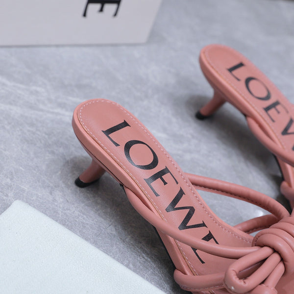 Loew 26 Knot Sandals 45mm Earthy Pink in Lambskin 759439