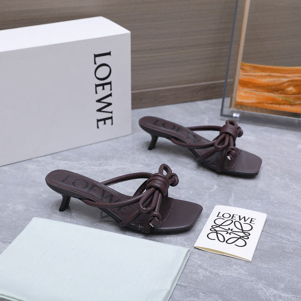 Loew 26 Knot Sandals 45mm Chocolate in Lambskin 759440