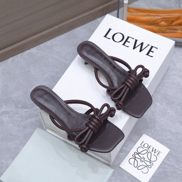 Loew 26 Knot Sandals 45mm Chocolate in Lambskin 759440