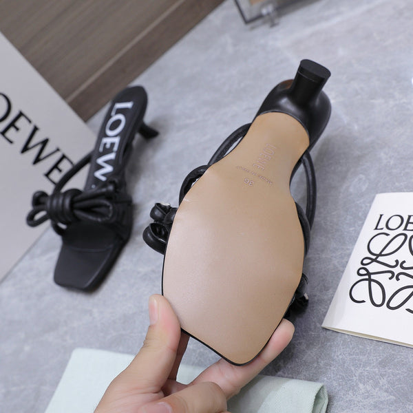 Loew 26 Knot Sandals 45mm Black in Lambskin 759441