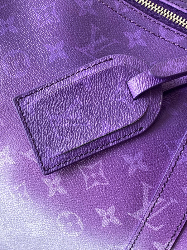 LV Keepall 55 Travel Bag Purple Gradient in Monogram coated Canvas 287221