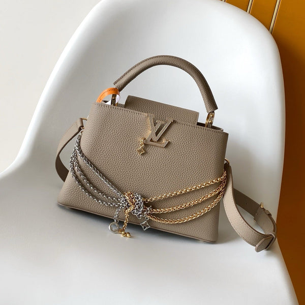 LV Capucines Mini Handbag Taupe in Taurillon Calfskin leather 287077
