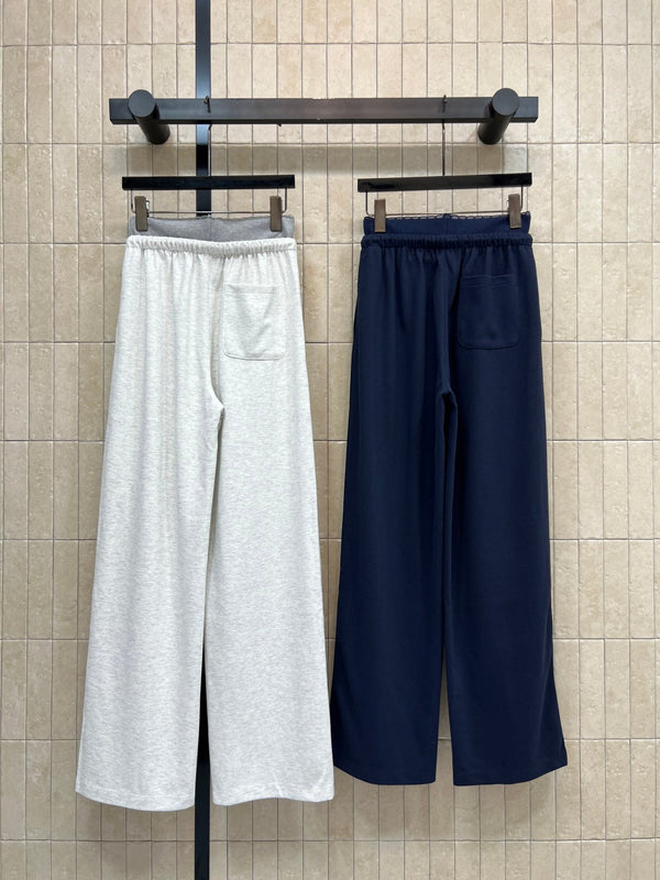 CC 26 Double-waistband Wide-leg Sweatpants in Cotton 385690
