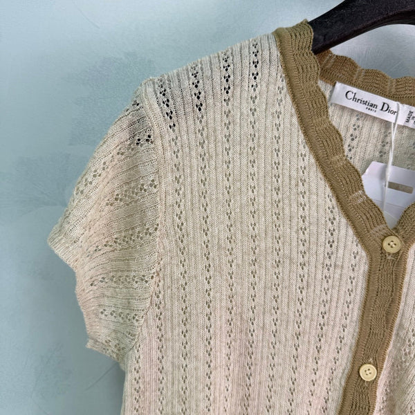 CD 26 Color-Blocked Textured Knit Top in Wool