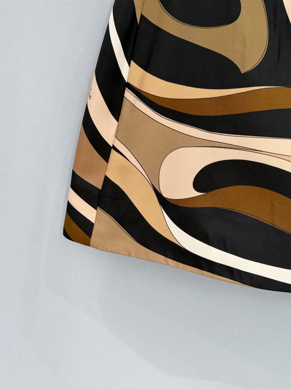Pucc Marmo Print Skirt Espresso Silk