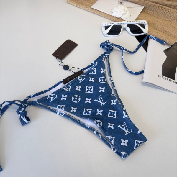 LV Graphic Monogram Bikini in Blue Polyamide 238470