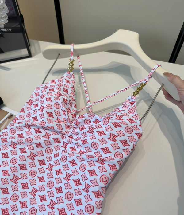 LV Monogram One-Piece Swimsuit Pink in Polyamide 206298
