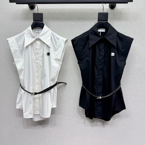 CC Fitted Shirt with Belt in Cotton 388485