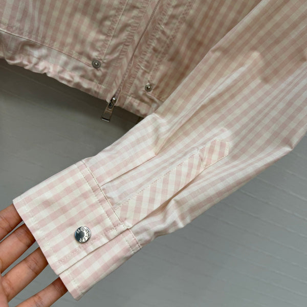Moncler 26 Check Shirt Jacket Light Pink in Cotton 389787