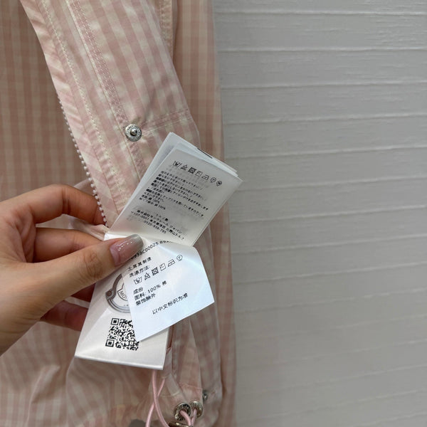 Moncler 26 Check Shirt Jacket Light Pink in Cotton 389787