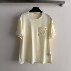Moncler 26 Short-Sleeve T-Shirt Beige in Cotton 387830