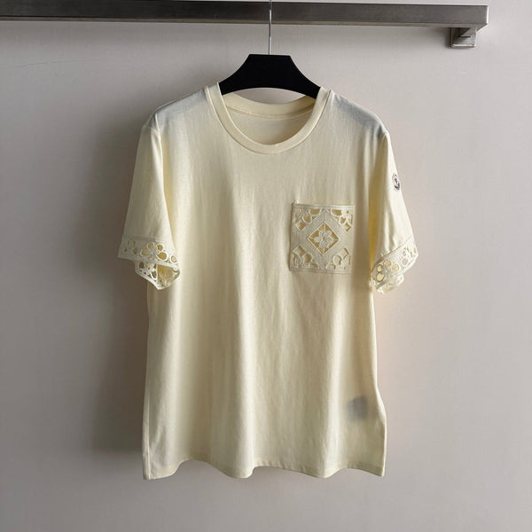Moncler 26 Short-Sleeve T-Shirt Beige in Cotton 387830