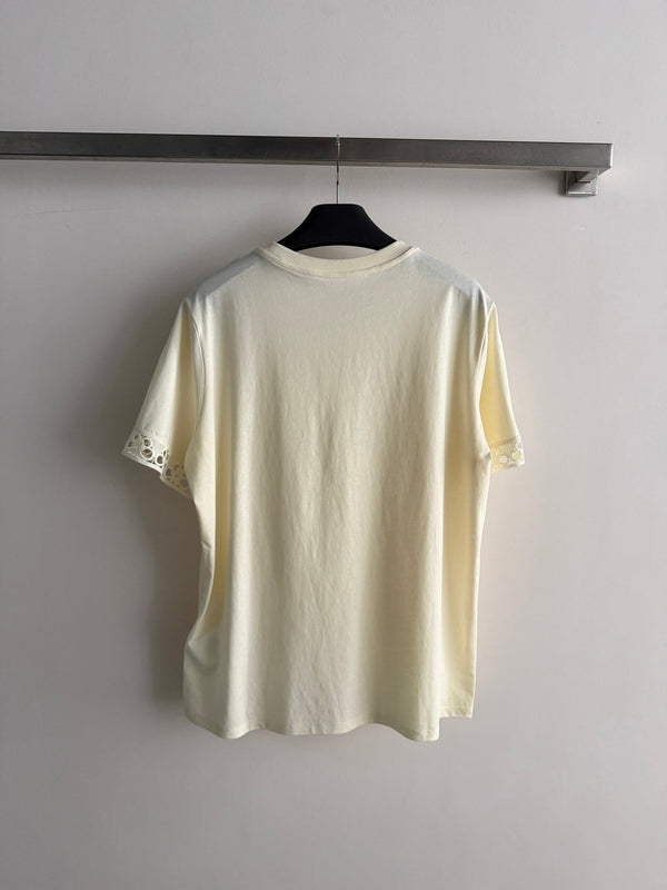 Moncler 26 Short-Sleeve T-Shirt Beige in Cotton 387830