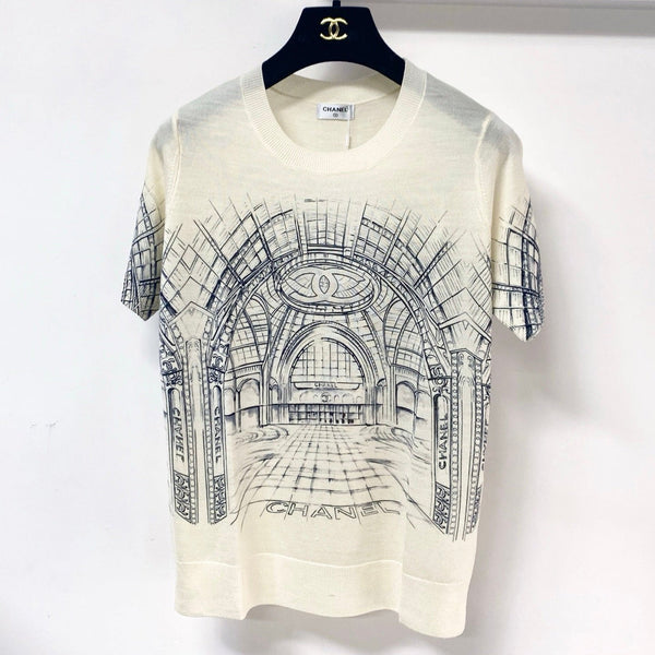 CC 2026 Cream Graphic Knit Top Wool 345271