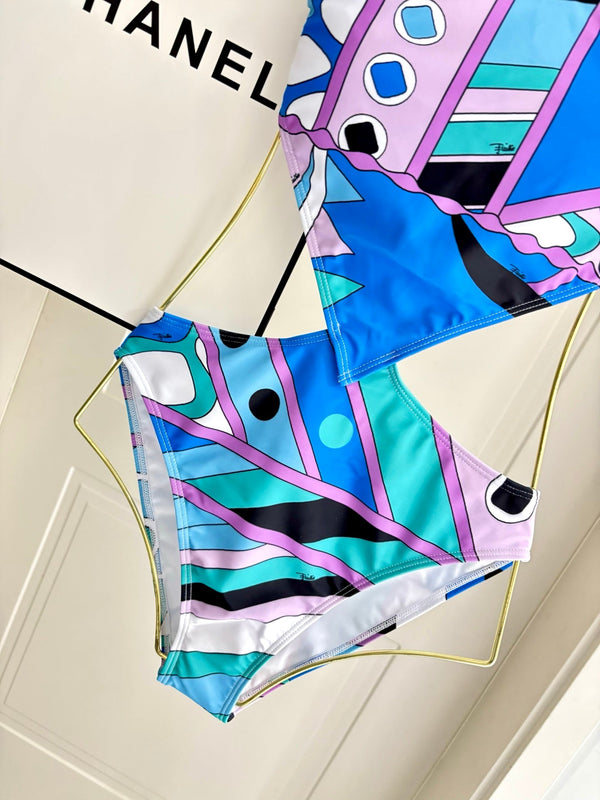 Pucci Bikini One-Piece Swimsuit Set in Cotton 240267