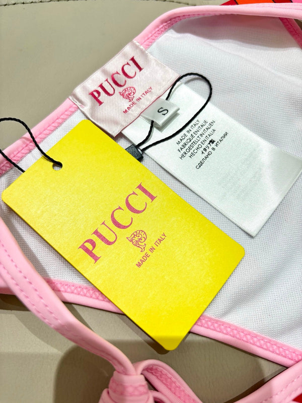 Pucci 3-Piece Swimwear Set Pink Orange Marmo Print 240266