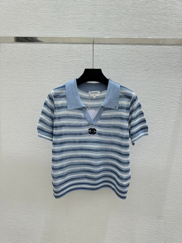 CC 2026 Striped Knitted Polo Shirt Wool  516777