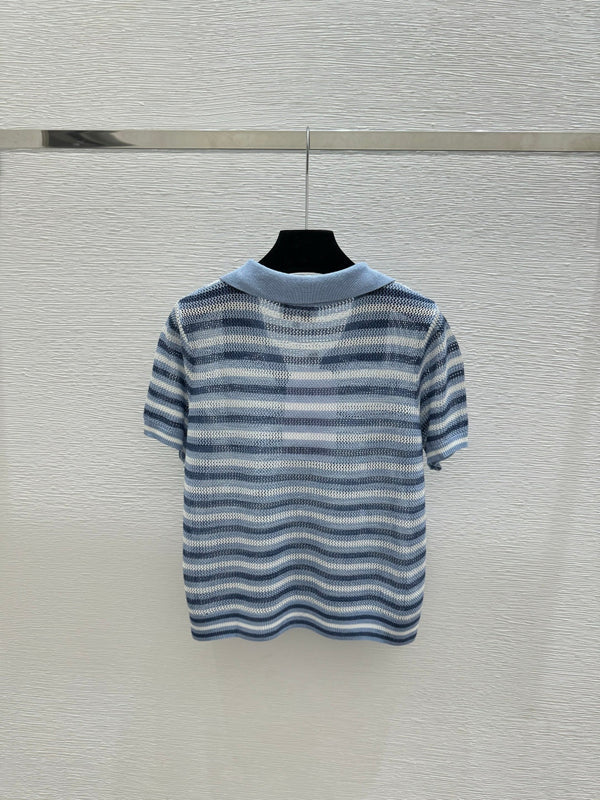 CC 2026 Striped Knitted Polo Shirt Wool  516777