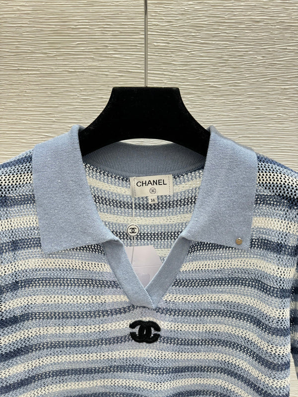 CC 2026 Striped Knitted Polo Shirt Wool  516777
