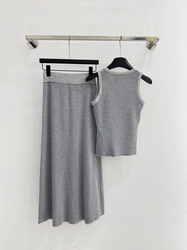 Miu 2026 Striped Simple Knit Set Polyester Viscose 516676