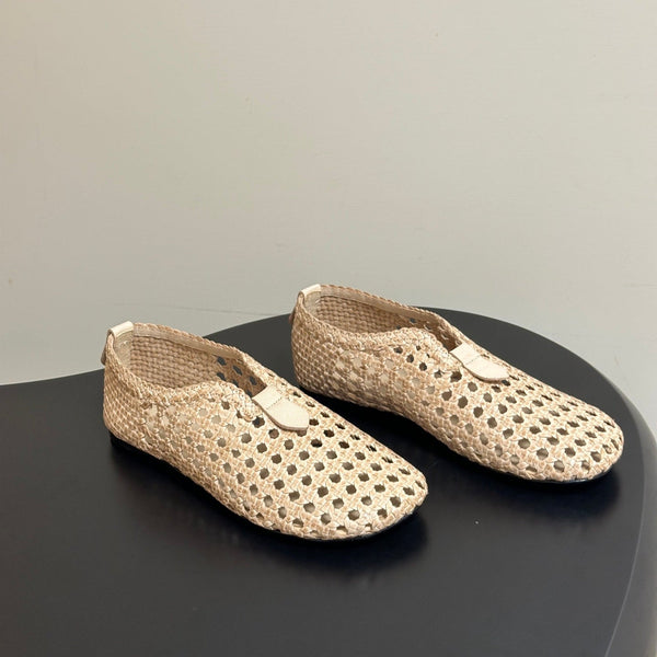 LP 26s Floaty Flats Light Begie Handwoven Cowhide Leather 235280