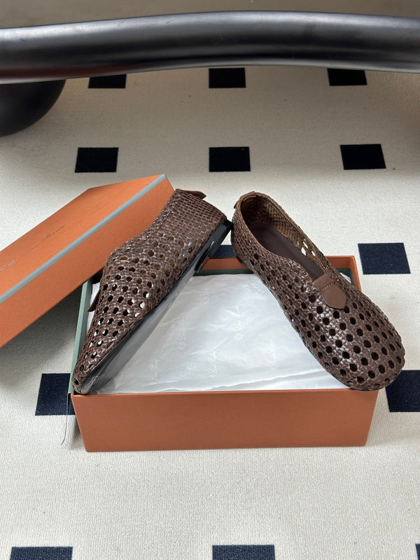 LP 26s Floaty Flats Brown Handwoven Cowhide Leather 235277