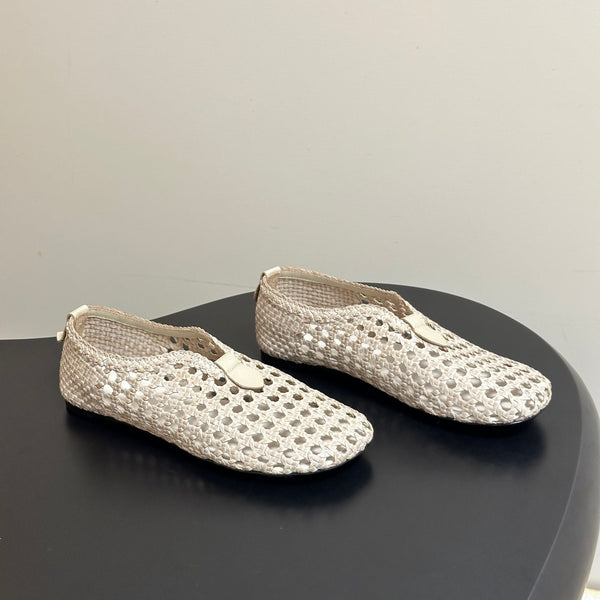 LP 26s Floaty Flats Cream Handwoven Cowhide Leather 235276