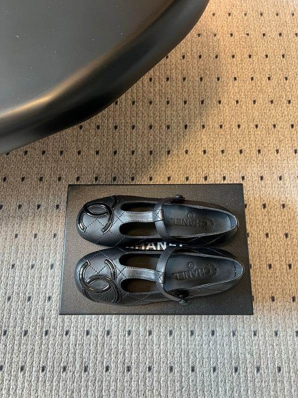 CC 26s T-Strap Mary Jane Flats Black Cowhide